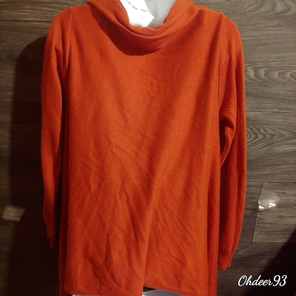 🎉🛍 She and sky burnt orange long sleeve cardigan button up wrap size small - Picture 7 of 9